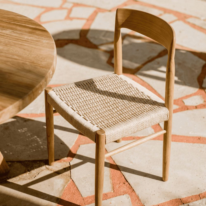 Chaise bois naturel assise corde...
