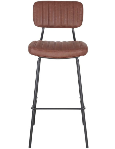 Tabouret de bar industriel polyuréthane cognac Katowice