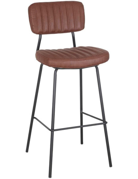 Tabouret de bar industriel polyuréthane cognac Katowice