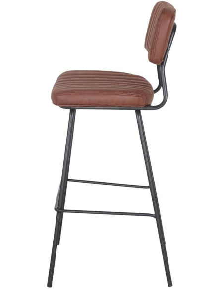 Tabouret de bar industriel polyuréthane cognac Katowice
