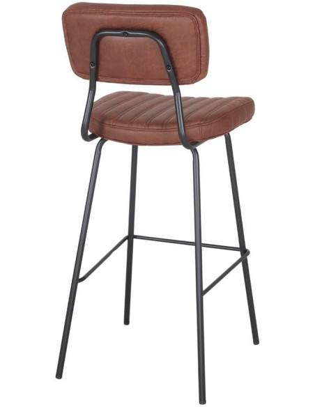 Tabouret de bar industriel polyuréthane cognac Katowice