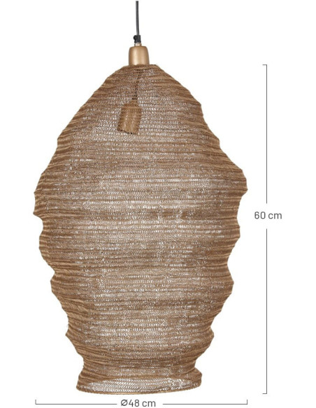 Suspension industrielle en métal noir Ø48 cm Leoben