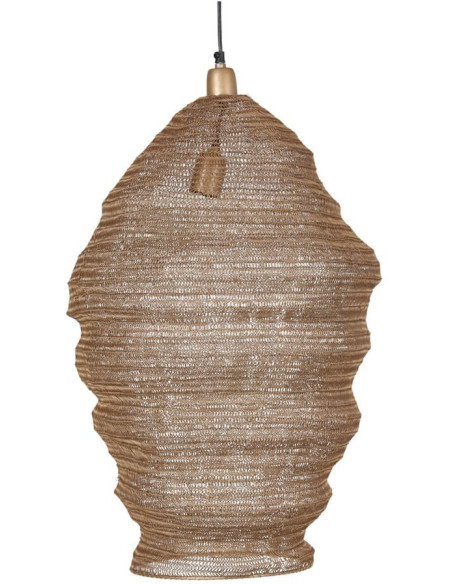 Suspension industrielle en métal doré Ø48 cm Leoben