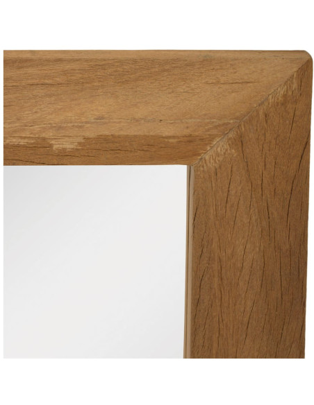Miroir mural rectangulaire en bois récupéré naturel 75x100 cm Baeza