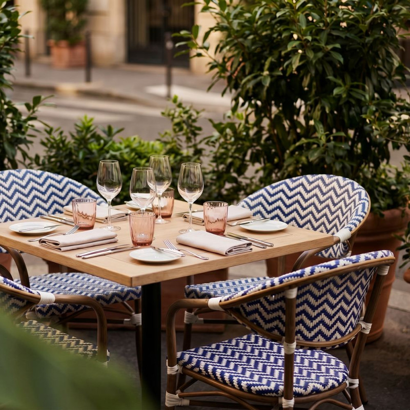 Chaise de jardin bistrot en rotin...