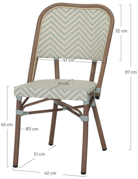 Chaise de jardin bistrot rotin synthétique Azenhas