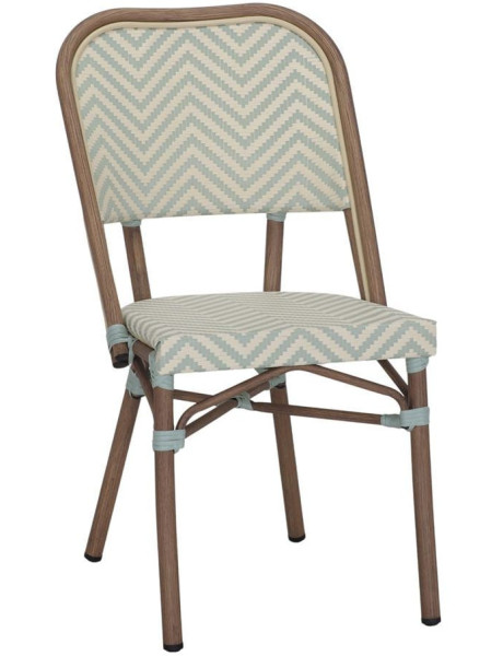 Chaise de jardin bistrot rotin synthétique aqua Azenhas