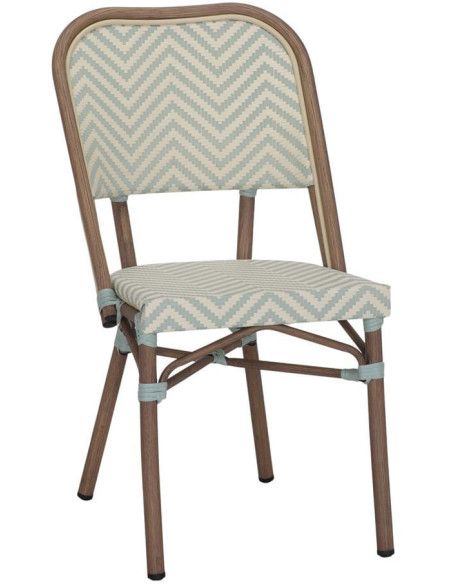 Chaise de jardin bistrot rotin synthétique aqua Azenhas