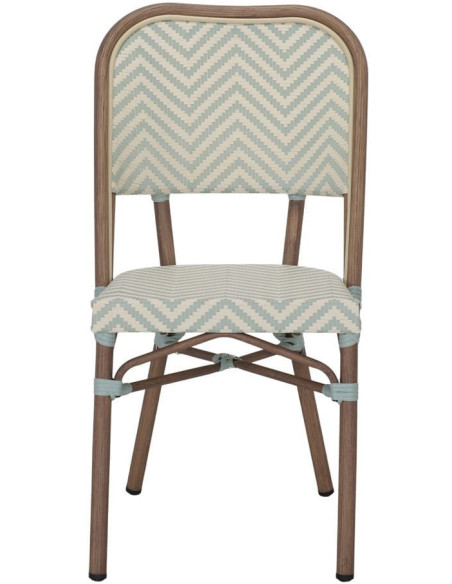 Chaise de jardin bistrot rotin synthétique aqua Azenhas