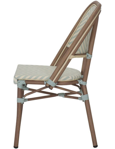 Chaise de jardin bistrot rotin synthétique aqua Azenhas