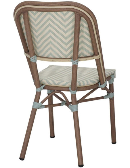 Chaise de jardin bistrot rotin synthétique aqua Azenhas