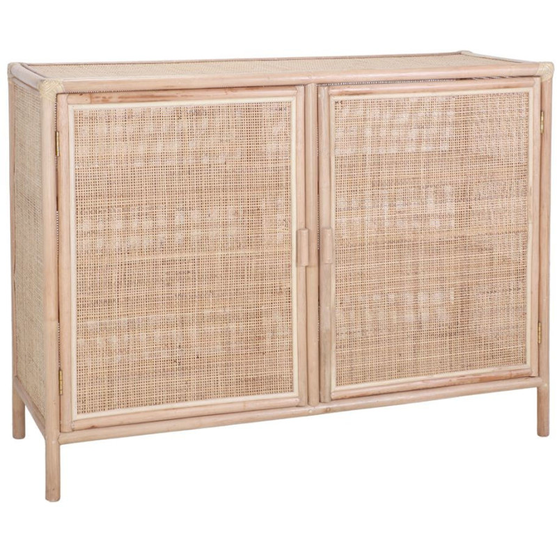 Buffet 2 portes en bambou naturel et...
