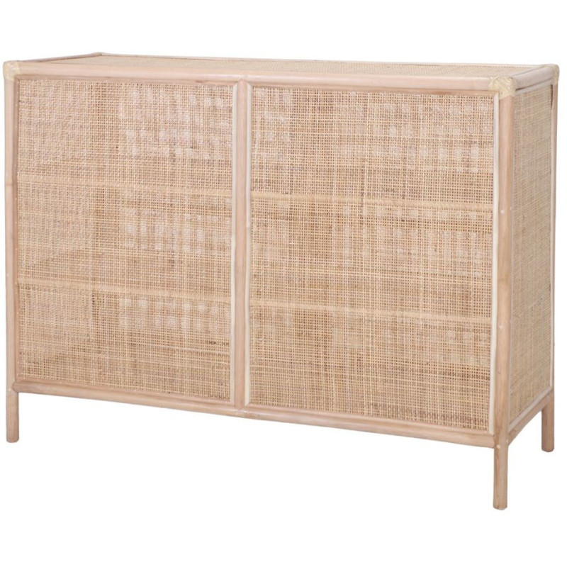 Buffet 2 portes en bambou naturel et...