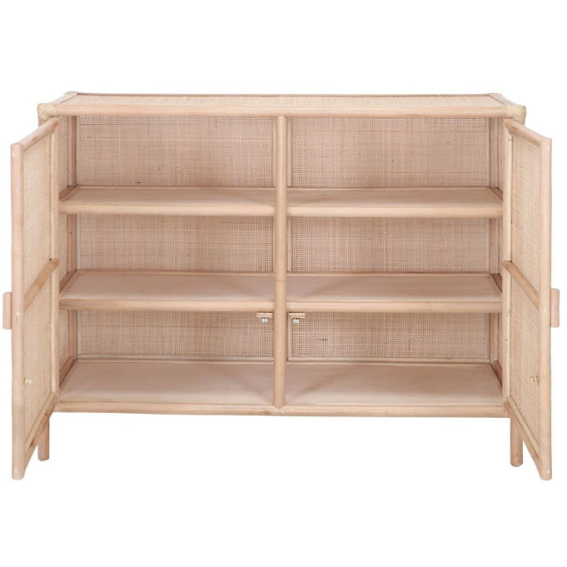 Buffet 2 portes en bambou naturel et...