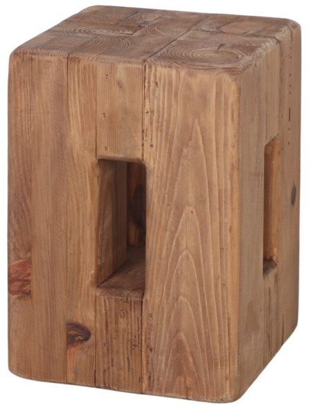Table d’appoint en pin recyclé 30x30 cm Alquézar