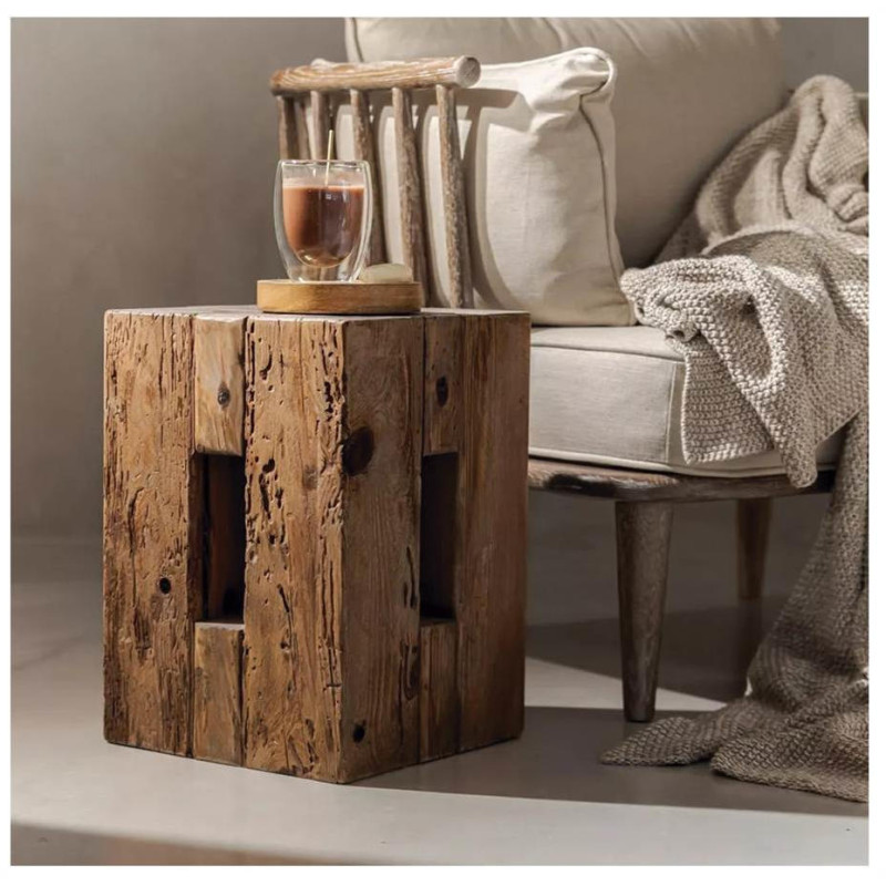 Table d’appoint en pin recyclé 30x30...