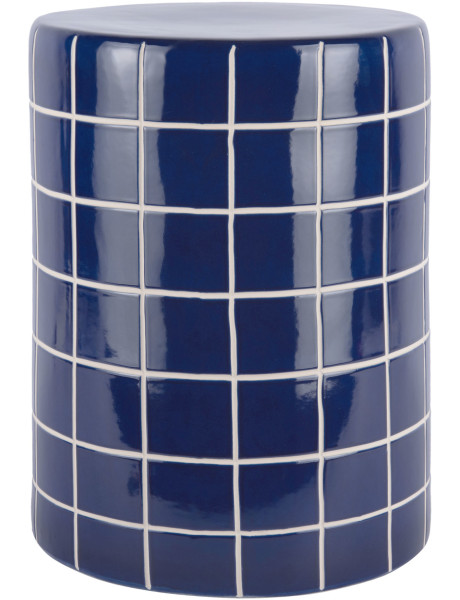 Table d’appoint en céramique bleu cobalt Retro Tiles