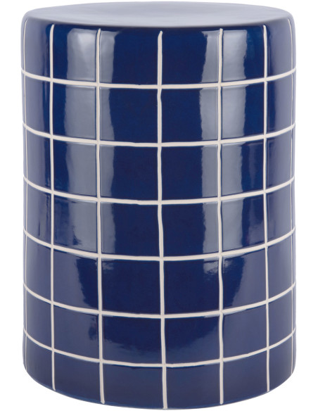 Table d’appoint en céramique bleu cobalt Retro Tiles