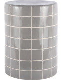 Table d’appoint en céramique grise à carreaux Retro Tiles