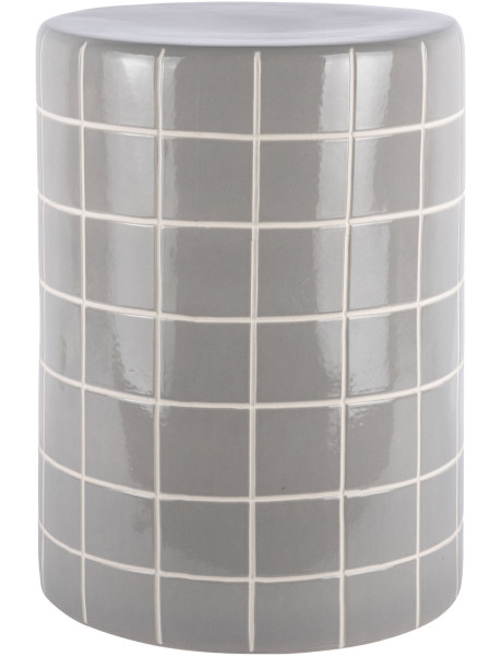 Table d’appoint en céramique grise à carreaux Retro Tiles