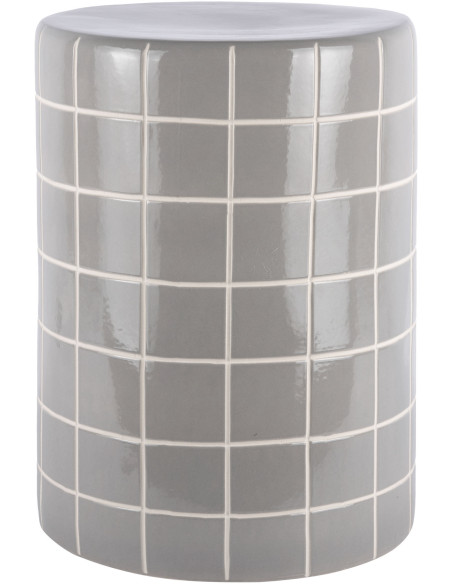 Table d’appoint en céramique grise à carreaux Retro Tiles