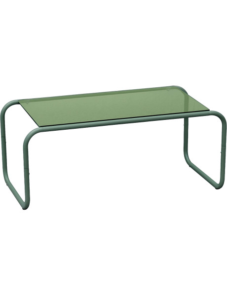 Table basse verte en verre et métal Ventana