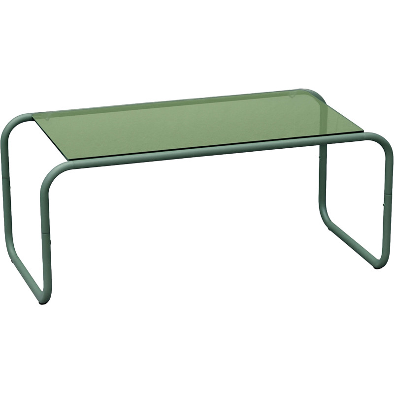 Table basse verte en verre et métal...