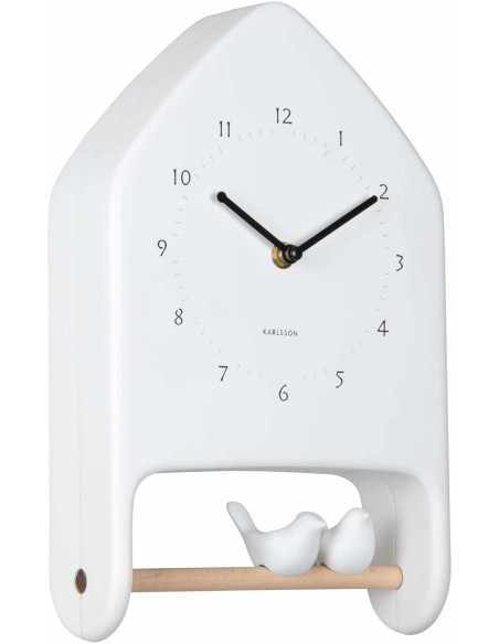 Horloge murale oiseaux d’amour blanche Love Birds
