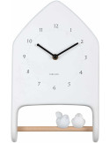 Horloge murale oiseaux d’amour blanche Love Birds
