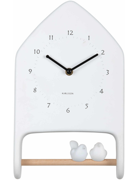 Horloge murale oiseaux d’amour blanche Love Birds