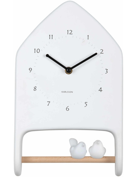 Horloge murale oiseaux d’amour blanche Love Birds