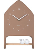 Horloge murale oiseaux marron moka Love Birds