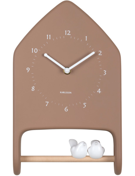 Horloge murale oiseaux marron moka Love Birds