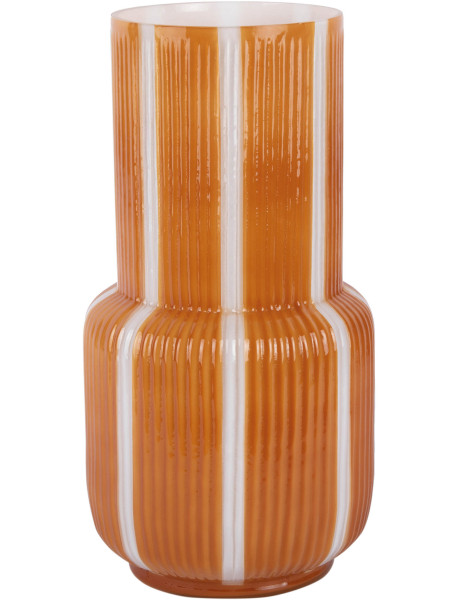 Vase en verre rayé jaune mangue Ø31,5x32,5 cm Rayado Retro
