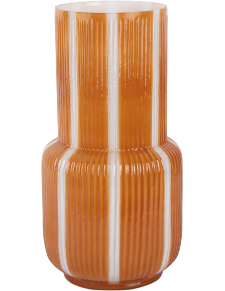 Vase en verre rayé jaune mangue Ø31,5x32,5 cm Rayado Retro