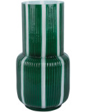 Vase en verre vert rayé rétro Ø31,5x32,5 cm Rayado Retro