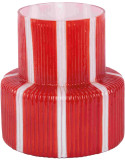 Vase en verre rouge écarlate rayé Ø18x19 cm Rayado Retro