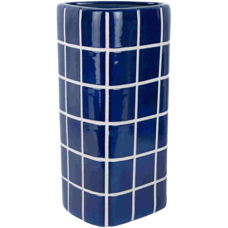 Grand vase en céramique bleu cobalt...