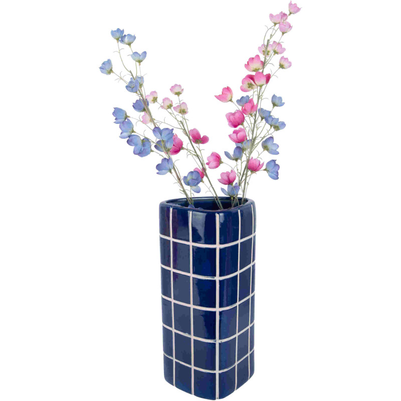 Grand vase en céramique bleu cobalt...