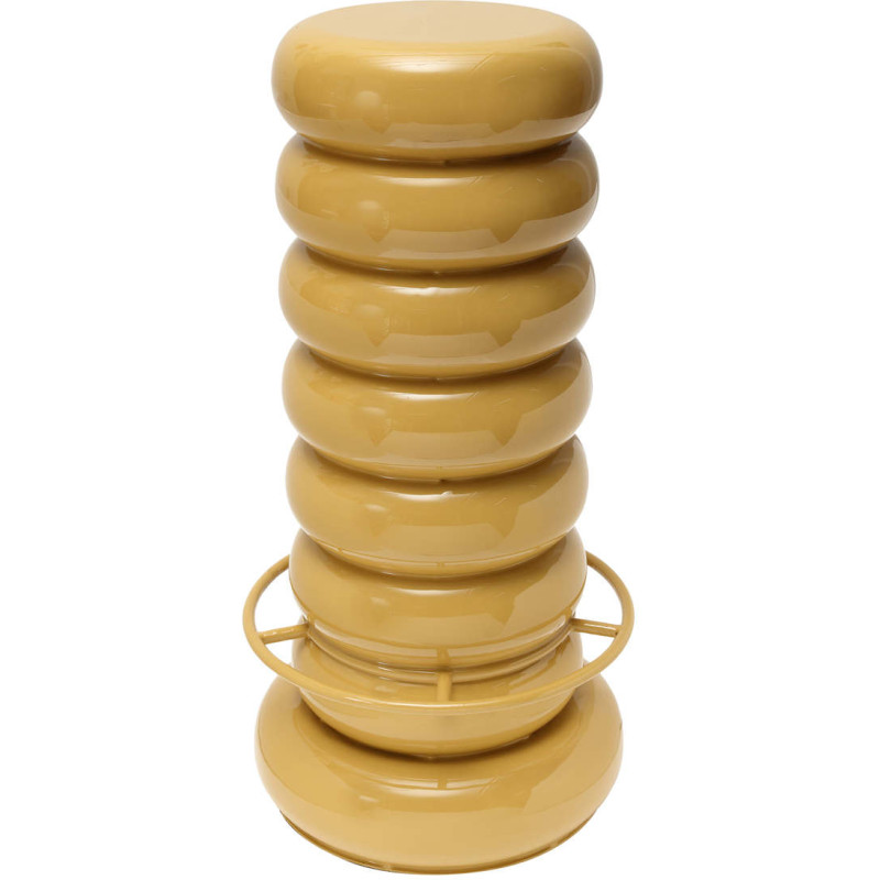 Tabouret de bar jaune ocre en fer...