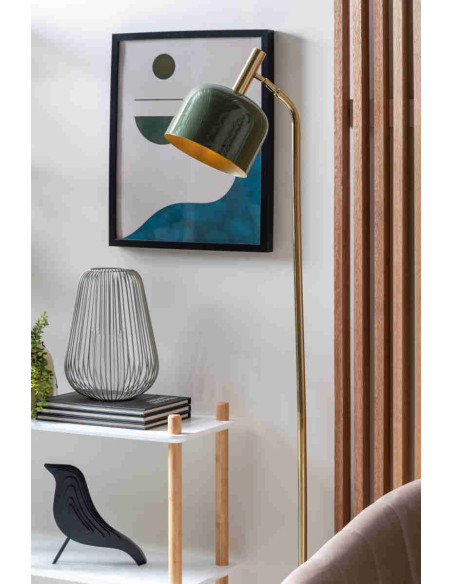 Lampadaire vert jungle en fer 26x26x164 cm Smart