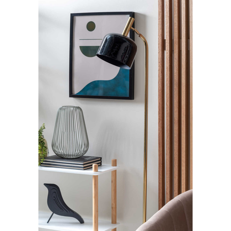 Lampadaire noir en fer 26x26x164 cm...