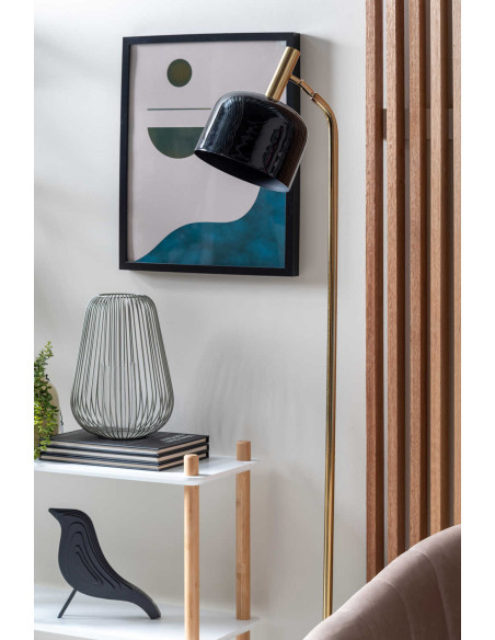 Lampadaire noir en fer 26x26x164 cm Smart