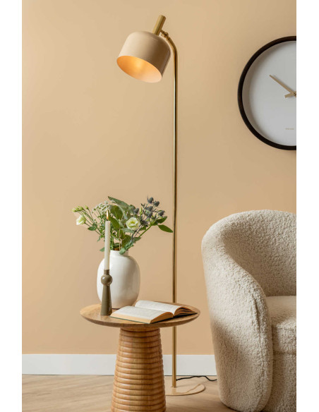 Lampadaire beige taupe en fer 26x26x164 cm Smart