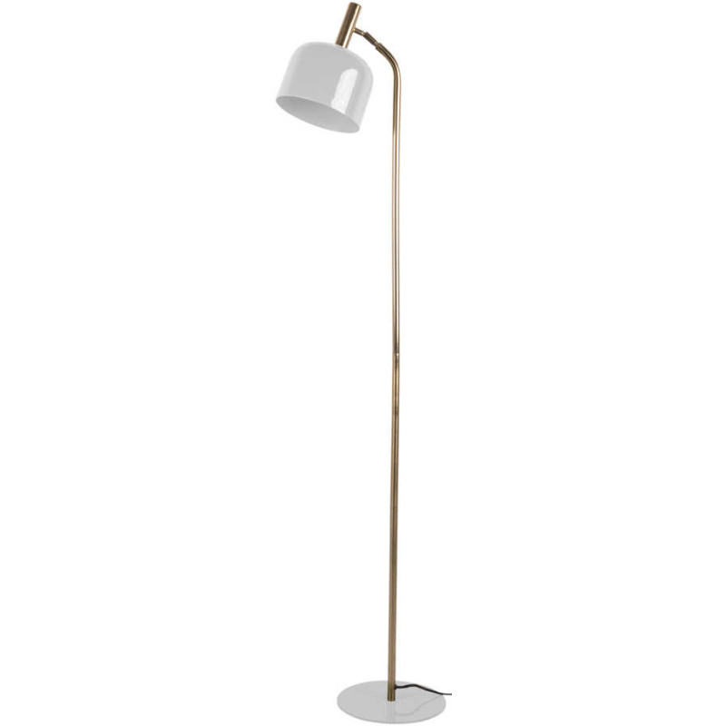 Lampadaire blanc et doré en fer...