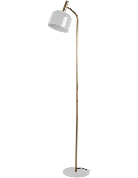 Lampadaire blanc et doré en fer 26x26x164 cm Smart