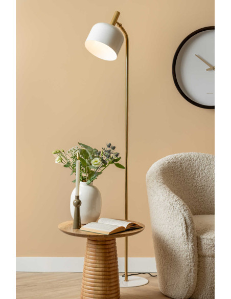 Lampadaire blanc et doré en fer 26x26x164 cm Smart