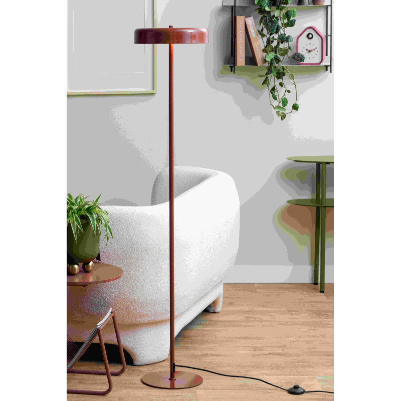 Lampadaire rouge bordeaux en fer...