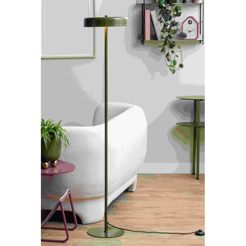Lampadaire vert kaki en fer 24x24x140...