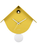 Horloge coucou murale jaune Retro Cuckoo